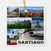 zCL021 SANTIAGO, Mosaic, Chili, Amerika, Keramisch Ornament (Voorkant)