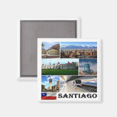 zCL021 SANTIAGO, mozaïek, Chili, Amerika, Fridge Magneet (Voorkant / Achterkant)