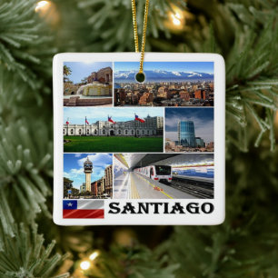 zCL021 SANTIAGO, Mozaïek, Chili, Amerika, Keramisch Ornament