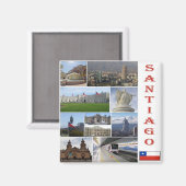 zCL022 SANTIAGO, mozaïek, Chili, Amerika, Fridge Magneet (Voorkant / Achterkant)