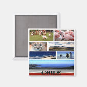 zCL024 CHILE, Mosaic, Amerika, Fridge Magneet (Voorkant / Achterkant)