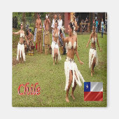 zCL025 CHILE, Dancers Easter Island, Fridge Magneet (Voorkant)
