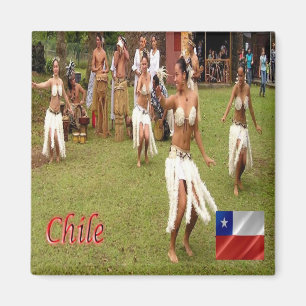 zCL025 CHILE, Dancers Easter Island, Fridge Magneet