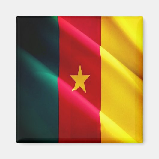zCM002 CAMEROON, Waving Flag, Afrika, Fridge Magneet (Voorkant)