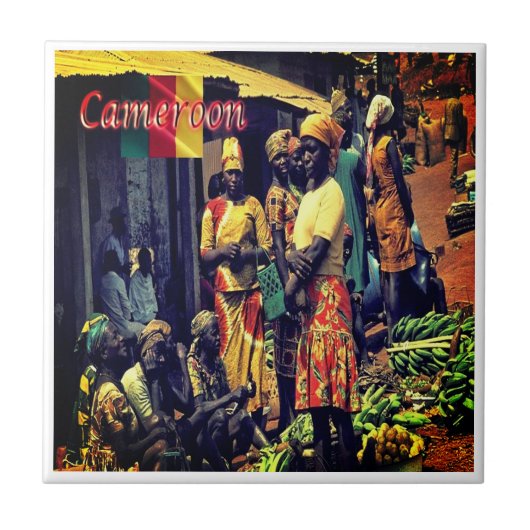 zCM016 KAMEROEN, Vrouwen, Afrika, Tegeltje (Voorkant)