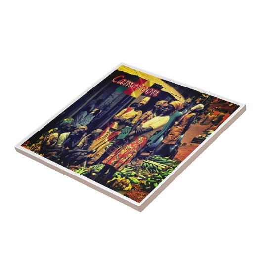 zCM016 KAMEROEN, Vrouwen, Afrika, Tegeltje (Zijkant)