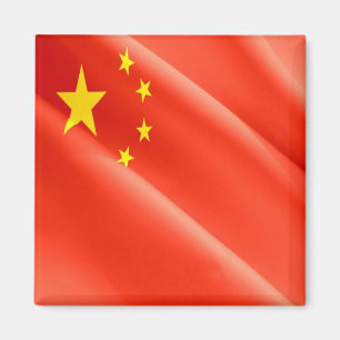 zCN002 Chinese zwaaiende VLAG China China, Koelkas Magneet