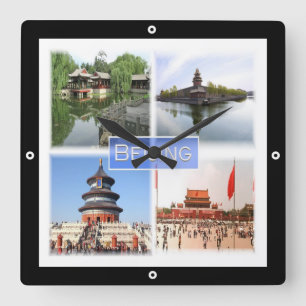 zCN008 BEIJING, China, Souvenir, Vierkante Klok