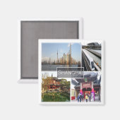 zCN012 SHANGHAI, China, Azië, Fridge Magneet (Voorkant / Achterkant)