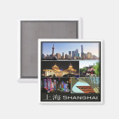 zCN013 SHANGHAI, China, Azië, Fridge Magneet (Voorkant / Achterkant)