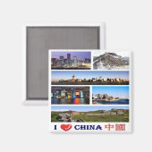 zCN016 I Love CHINA, PRC, Fridge Magneet (Voorkant / Achterkant)