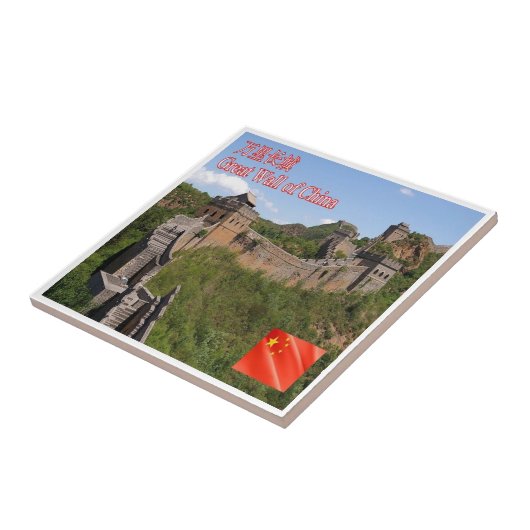 zCN026 GROTE MUUR VAN CHINA, PRC, Souvenir Tegeltje (Zijkant)