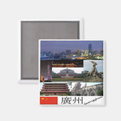 zCN027 CANTON, China, Souvenir Fridge Magneet (Voorkant / Achterkant)