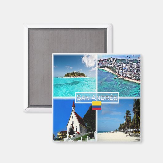 zCO003 SAN ANDRES, Mosaic, Colombia, Fridge Magneet (Voorkant / Achterkant)