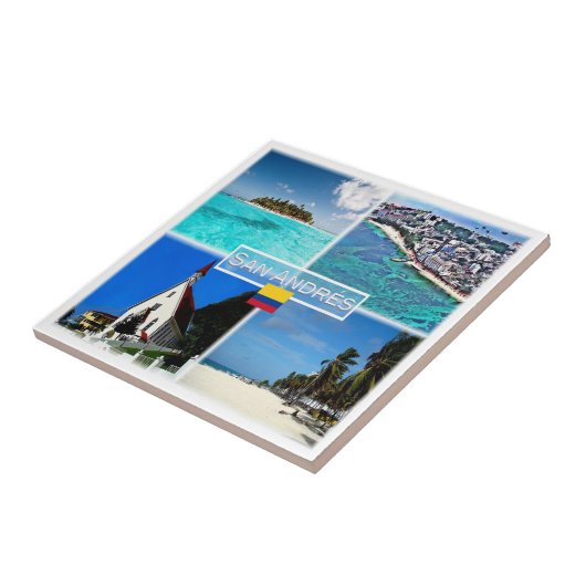 zCO003 SAN ANDRES, Mozaïek, Colombia, Tegeltje (Zijkant)