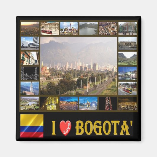 zCO004 BOGOTA' I Love, Mosaic, America, Fridge Magneet (Voorkant)
