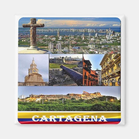 zCO07 CARTAGENA mozaïek, Colombia, Fridge Magnet (Voorkant)