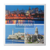zCU003 HAVANA, Mozaïek, Cuba, Amerika, Tegeltje (Voorkant)