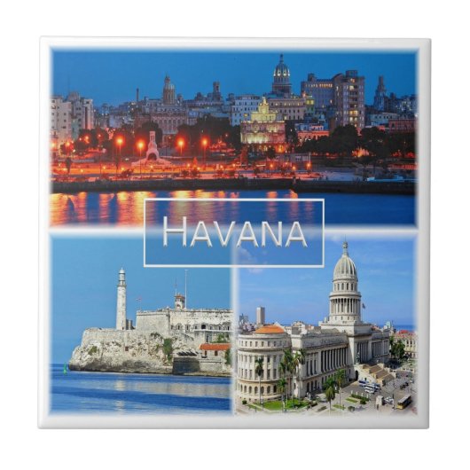 zCU003 HAVANA, Mozaïek, Cuba, Amerika, Tegeltje (Voorkant)