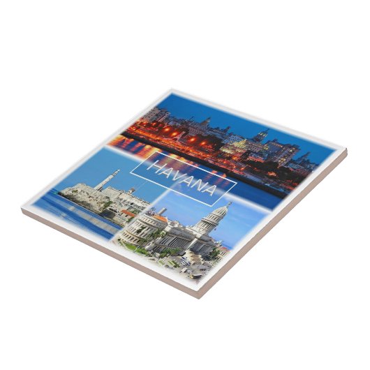 zCU003 HAVANA, Mozaïek, Cuba, Amerika, Tegeltje (Zijkant)