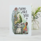 Zcute Alice in Wonderland Paddenstoel Rups Kaart (Staand voorkant)