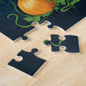 Zcute Halloween Fee Pompoenveld Zwarte Kat Legpuzzel (Zijkant)