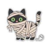 Zcute Halloween skelet kat sticker (Voorkant)