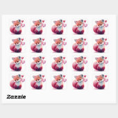 Zcute Hart Vos Valentijn Vierkant Sticker (Vel)