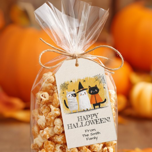 Zcute katten Halloween-feest Cadeaulabel