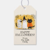 Zcute katten Halloween-feest Cadeaulabel (Voorkant)
