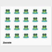 Zcute kikker zwembad sticker – Grappige zonnebril (Vel)