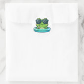 Zcute kikker zwembad sticker – Grappige zonnebril (Tas)