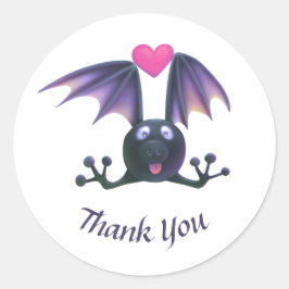 Zcute vleermuis Halloween bedank sticker ronde sti