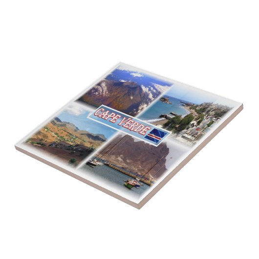 zCV0023 KAAPVERDIË, Mozaïek, Afrika, Tegeltje (Zijkant)