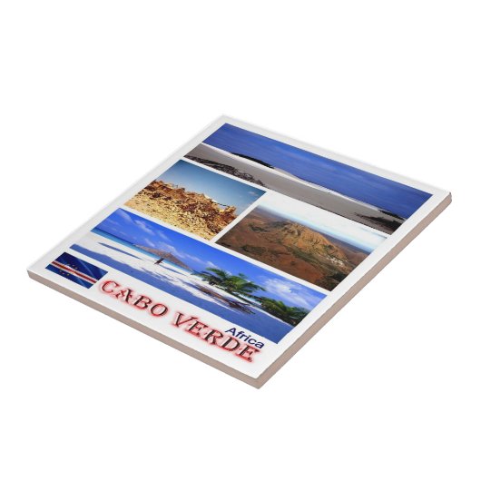 zCV022 KAAPVERDIË, Mozaïek, Afrika, Tegeltje (Zijkant)