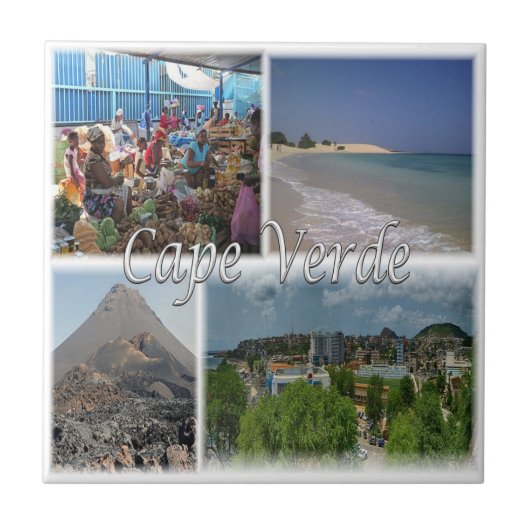 zCV025 KAAPVERDIË, Mozaïek, Afrika, Tegeltje (Voorkant)