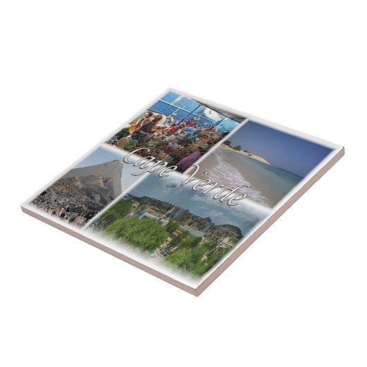 zCV025 KAAPVERDIË, Mozaïek, Afrika, Tegeltje (Zijkant)