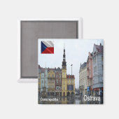 zCZ012 OSTRAVA Tsjechië, Koelkast Magneet (Voorkant / Achterkant)