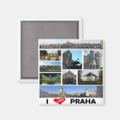 zCZ023 PRAGUE I Love Czech Republic- Fridge Magneet (Voorkant / Achterkant)