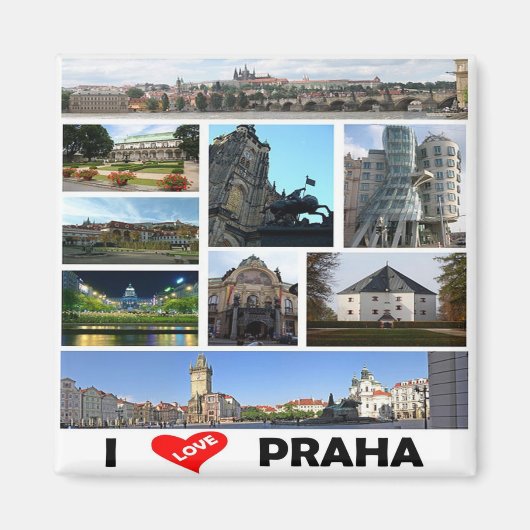 zCZ023 PRAGUE I Love Czech Republic- Fridge Magneet (Voorkant)