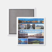 zDE003 mozaïek van HAMBURG in Duitsland, Fridge Magneet (Voorkant / Achterkant)