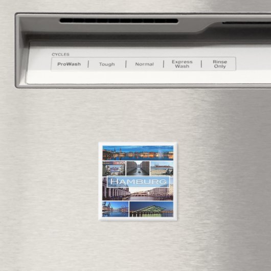 zDE003 mozaïek van HAMBURG in Duitsland, Fridge Magneet (Insitu (Vaatwasser))
