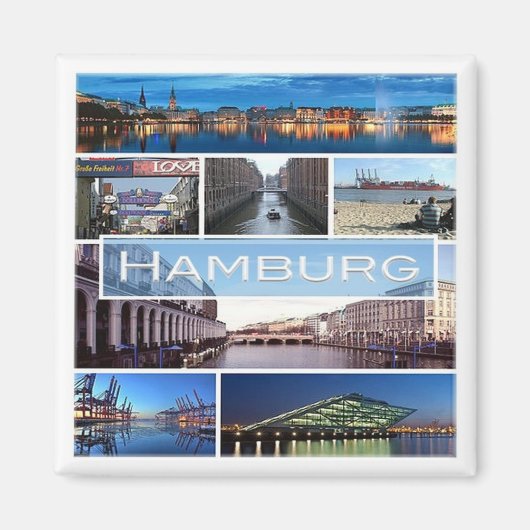 zDE003 mozaïek van HAMBURG in Duitsland, Fridge Magneet (Voorkant)
