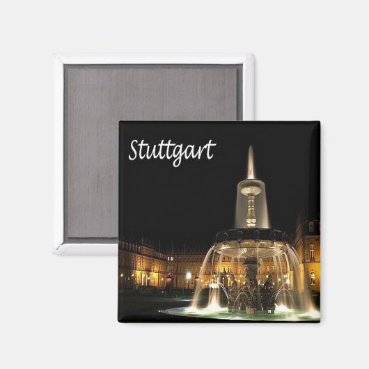 zDE004 STUTTGART Duitsland, Koelkast Magneet (Voorkant / Achterkant)