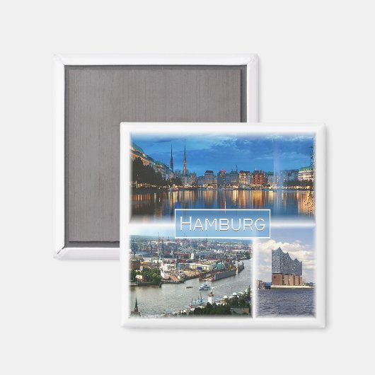 zDE021 HAMBURG Duitsland, Fridge Magneet (Voorkant / Achterkant)