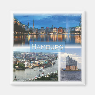 zDE021 HAMBURG Duitsland, Fridge Magneet