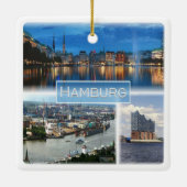 zDE021 HAMBURG Duitsland, Keramisch Ornament (Achterkant)