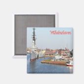 zDE046 WILHELMSHAVEN PORT Friese eilanden, Koelkas Magneet (Voorkant / Achterkant)