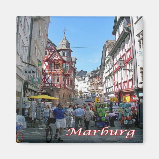 zDE101 MARBURG Wettergasse Duitsland, Koelkast Magneet (Voorkant)