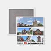 zDE102 MARBURG I LIEFT - Duitsland - Fridge Magneet (Voorkant / Achterkant)